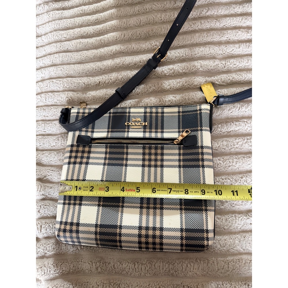 Coach Rowan File Bag Garden Plaid Print Coated Canvas C8587 - Picture 7 of 13